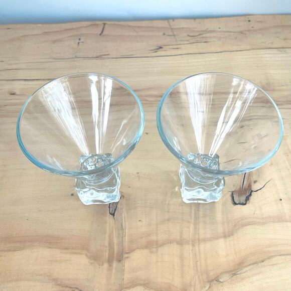 Vintage Di Saronno Melting Ice Cube Glasses Martini Rocks Cocktail Barware - Picture 5 of 11